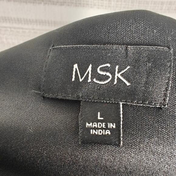 MSK Black Long Sleeve Sheer Slouchy Mini Dress Size L NEW - Picture 5 of 8